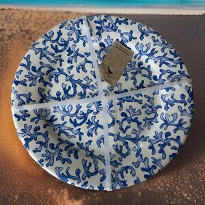 4 Tommy Bahama Coral Melamine Dinner Plates Coastal Beach House Table Top NWT